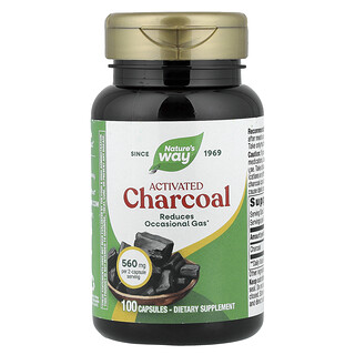 Nature's Way, Activated Charcoal, Aktivkohle, 100 Kapseln (280 mg pro Kapsel)