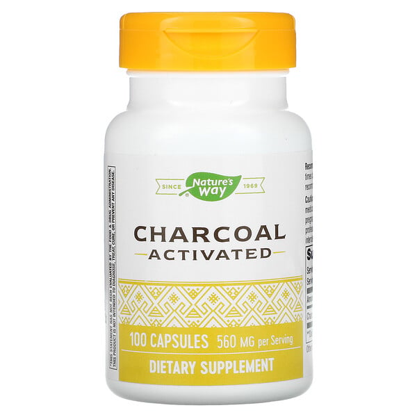 Nature's Way, Charcoal Activated, 280 mg, 100 Capsules