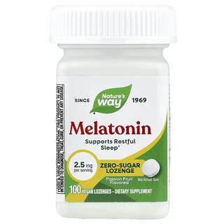 Nature's Way, Melatonina, Maracuyá, 2,5 mg, 100 pastillas veganas
