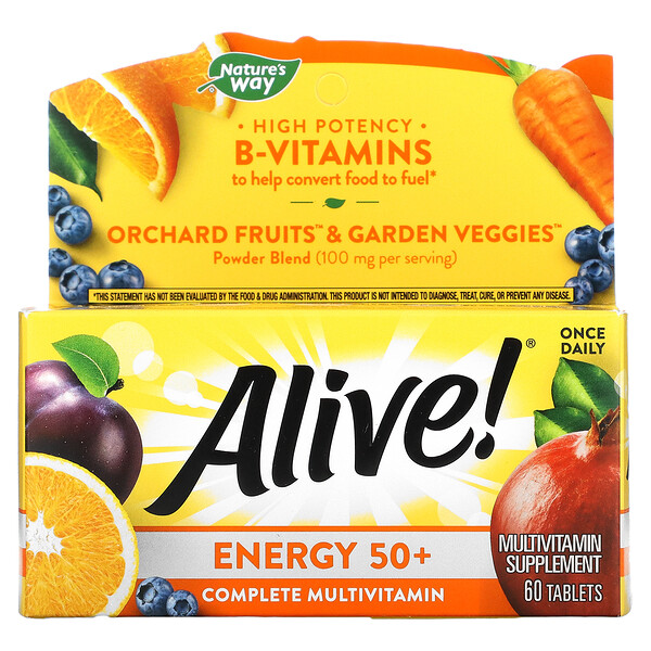 Nature's Way, Alive! Energy 50+ Complete Multivitamin, 60 Tablets