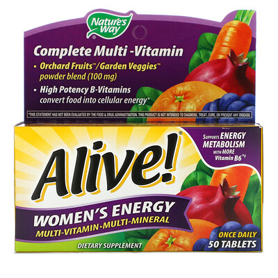 Nature's Way Alive! Women's Energy, Multi-vitamin-Multi-mineral, 50 Tablets
