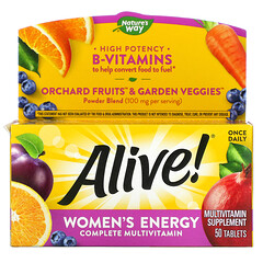 Alive! мультивітаміни та мультимінерали для жінок для поповнення запасу енергії, 50 таблеток
