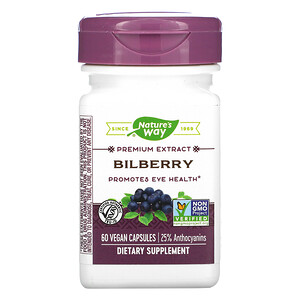 Отзывы о Натурес Вэй, Bilberry, 60 Vegan Capsules
