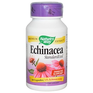 Nature's Way, Эхинацея, стандартизированная, 60 капсул