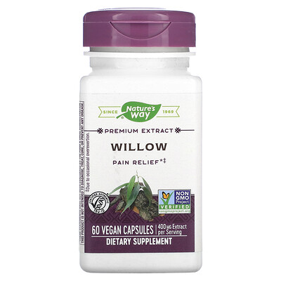 

Nature's Way, Premium Extract, Willow, 200 mg, 60 Vegan Capsules