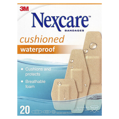 Product Image for Nexcare, Cushioned Waterproof Bandages, 20 Assorted Sizes