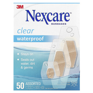 Nexcare, Vendas transparentes impermeables`` 50 tamaños surtidos