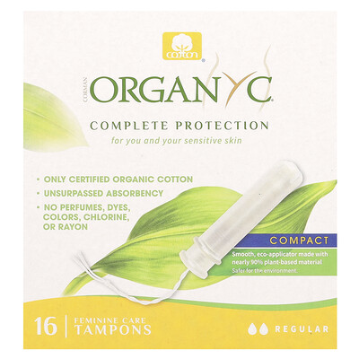 Organyc Organic Tampons Compact Regular 16 Tampons
