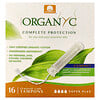 Organyc, Tampones para el cuidado femenino, Compactos, Super plus, 16 tampones