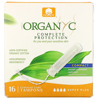 Organyc, Organic Tampons, Compact, Super Plus, 16 Tampons