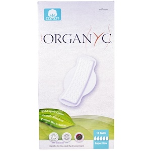 Organyc, Гигиенические прокладки из органического хлопка при обильных выделениях, 10 шт.