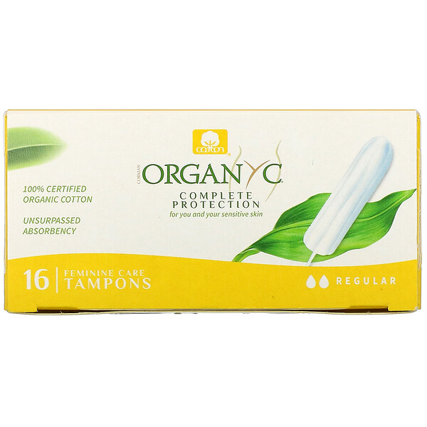 Organyc, Organic Tampons, Regular, 16 Tampons iHerb
