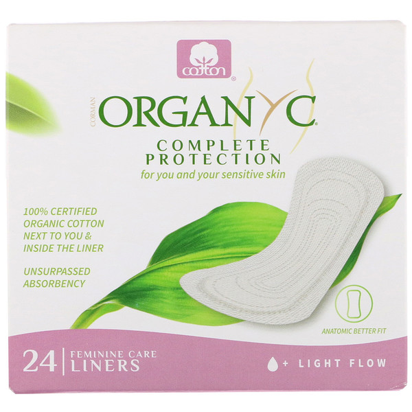 Organyc, Organic Cotton Folded Panty Liners, Light Flow, 24 Panty