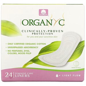 Отзывы о Ораганик, Organic Cotton Folded Panty Liners, Light Flow, 24 Panty Liners