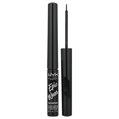 NYX Professional Makeup, Epic Wear, Waterproof Eye & Body Liquid Liner, wasserfester flüssiger Eye & Body Liner, 01 Black, 3,5 ml (0,12 fl. oz.)