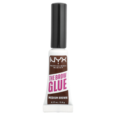 NYX Professional Makeup, The Brow Glue, Pegamento para cejas instantáneo, 03 Castaño medio, 5 g (0,17 oz)