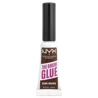 NYX Professional Makeup, The Brow Glue, Coiffant instantané pour sourcils, 04 Brun foncé, 5 g
