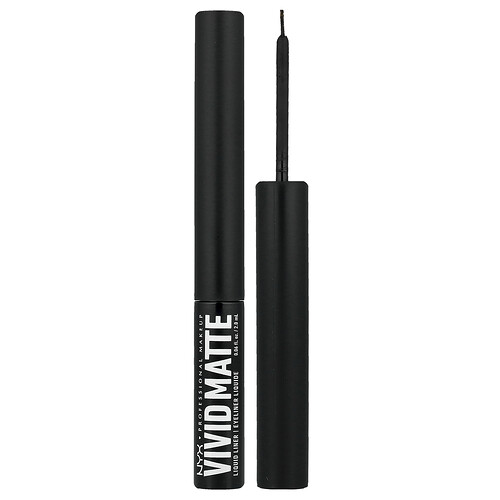Nyx Professional Makeup Vivid Matte Liquid Eyeliner, 01 Black , 0.06 fl oz (2 ml)