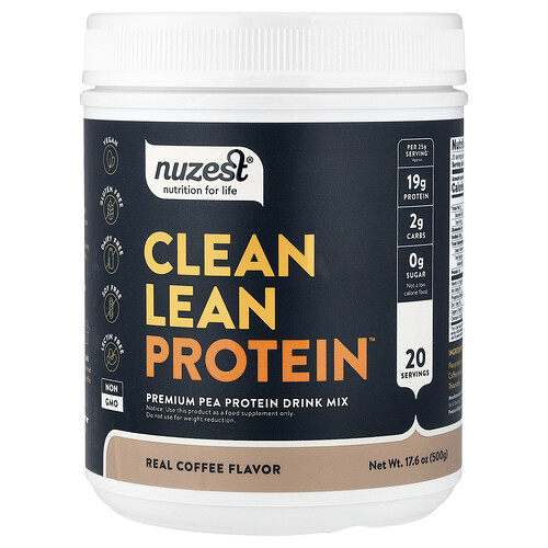 Nuzest Clean Lean Protein, Real Coffee, 17.6 oz (500 g)