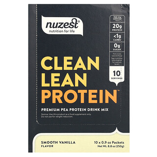 Nuzest, Protéines maigres, Vanille lisse, 10 sachets, 25 g chacun