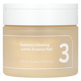 Numbuzin, No 3 Radiance Glowing Jumbo Essence Pad, 70 тампонів, 150 мл (5,07 рідк. унції)