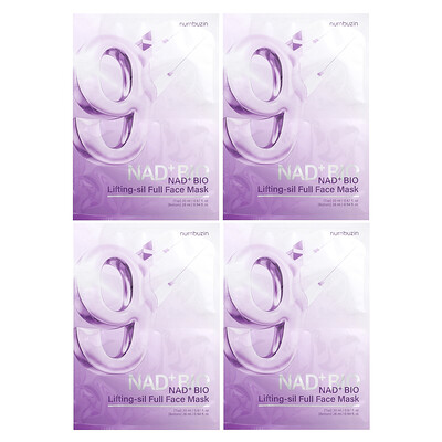 Numbuzin , Nad + Bio Lifting-Sil Full Face Beauty Mask, 4 Sheets