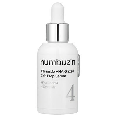 Numbuzin, N.º 4, Sérum de preparación para la piel glaseado con ceramidas y AHA, 30 ml (1,01 oz. líq.)