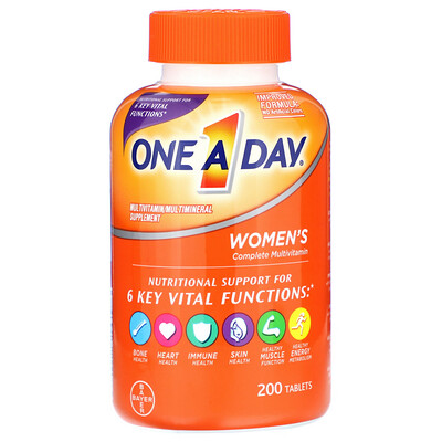 One-A-Day Полноценный мультивитаминный комплекс для женщин, 200 таблеток