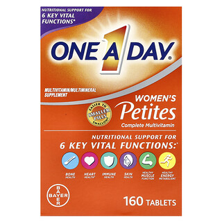 One-A-Day, Suplemento multivitamínico completo Petites para mujeres, 160 comprimidos