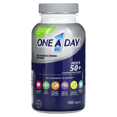 

One-A-Day Men's 50+, Healthy Advantage, мультивитаминная/мультиминеральная добавка, 100 таблеток