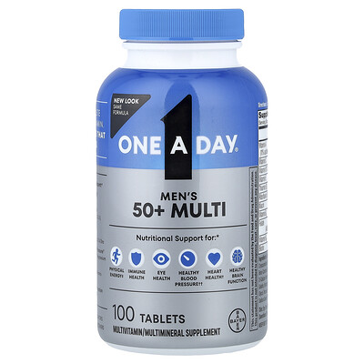 One-A-Day, Para hombres mayores de 50 años, ventaja saludable, suplemento multivitamínico / multimineral, 100 tabletas