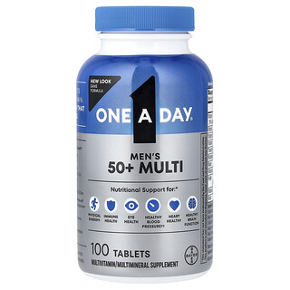 One-A-Day, Para hombres mayores de 50 años, ventaja saludable, suplemento multivitamínico / multimineral, 100 tabletas