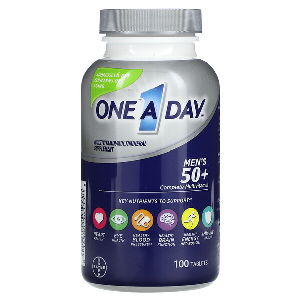 One A Day Men S 50 Complete Multivitamin Multimineral Supplement 100 Tablets