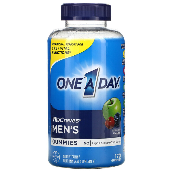 One-A-Day, Men's，VitaCraves 多維生素/多礦物質補充劑，人工調味，170 粒軟糖