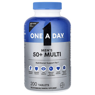 One-A-Day, Suplemento multivitamínico completo para hombres mayores de 50 años`` 200 comprimidos