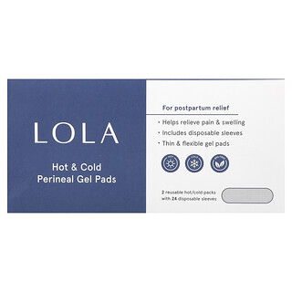 Lola, Almohadillas de gel para el área perineal fría y caliente, 2 almohadillas
