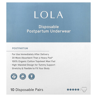 Lola, Roupas íntimas descartáveis para pós-parto, 10 Pares