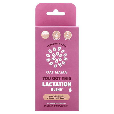 Oat Mama, Mezcla para la lactancia You Got This, 60 cápsulas vegetales