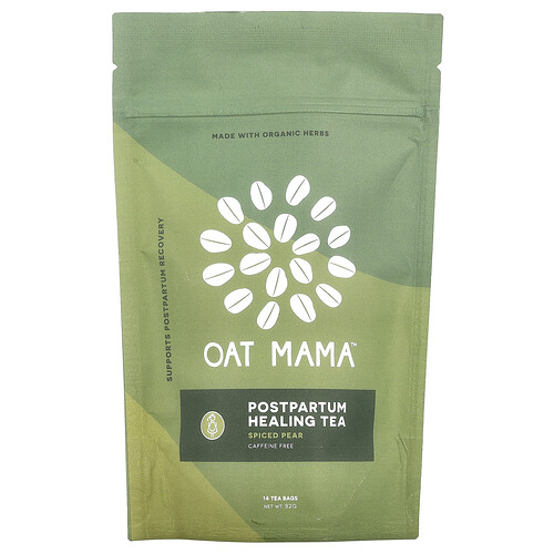 Oat Mama, Postpartum Healing Tea, Spiced Pear, Caffeine Free, 14 Tea Bags, 32 g