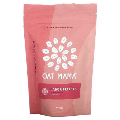 

Oat Mama Labor Prep Tea, персик и ягоды, 14 чайных пакетиков, 32 г