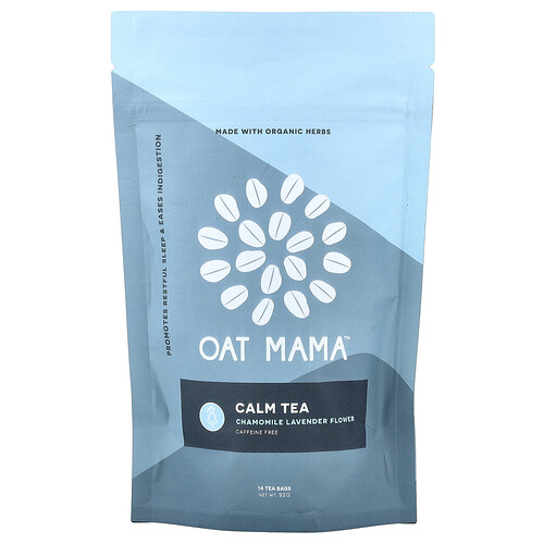 Oat Mama, Calm Tea, Chamomile Lavender Flower, Caffeine Free, 14 Tea Bags, 32 g