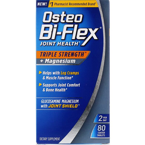 Osteo Bi-Flex‏, صحة المفاصل، بالقوة الثلاثية المضاعفة + مغنيسيوم، 80 قرص مغلف