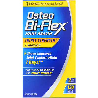 Osteo Bi-Flex Здоровье суставов, тройная сила + витамин D, 120 таблеток в оболочке