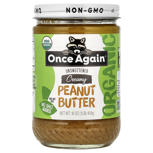 Once Again, Organic Peanut Butter, Creamy, Unsweetened, 16 oz (454 g)