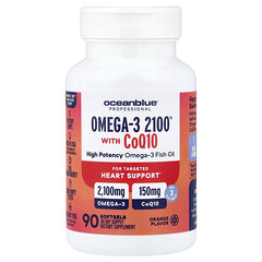 Professional, омега-3 2100® із коензимом Q10, апельсин, 90 капсул