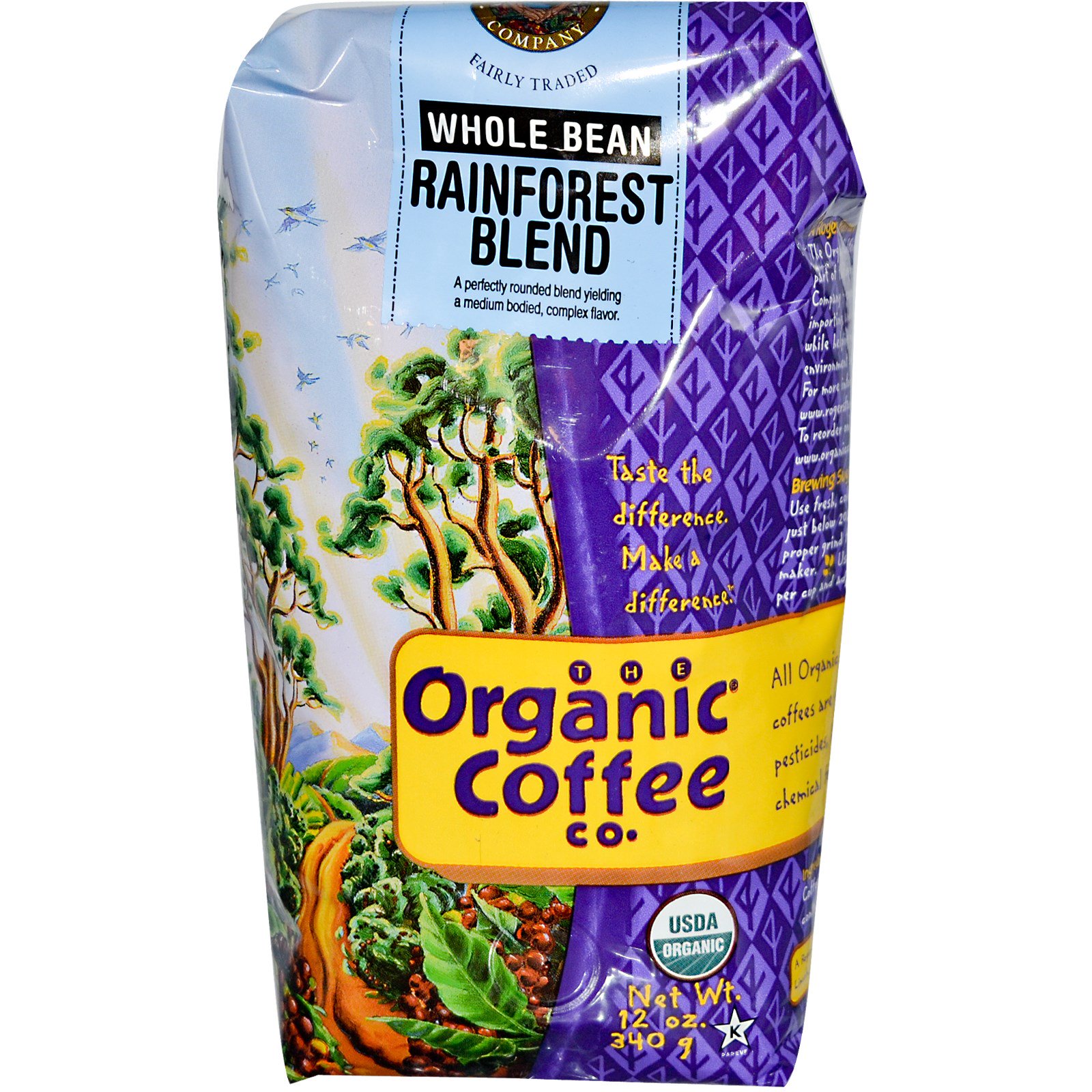  Organic Coffee  Co Rainforest Blend Whole Bean Coffee  