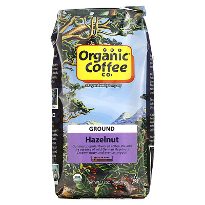 

Organic Coffee Co., Hazelnut, Ground, Regular Roast, 12 oz (340 g)