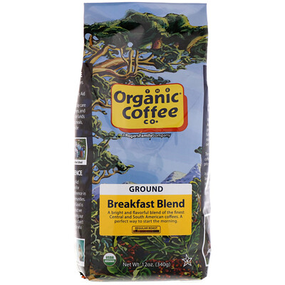 Organic Coffee Co. Смесь для завтрака, молотый кофе, 340 г (12 унций)