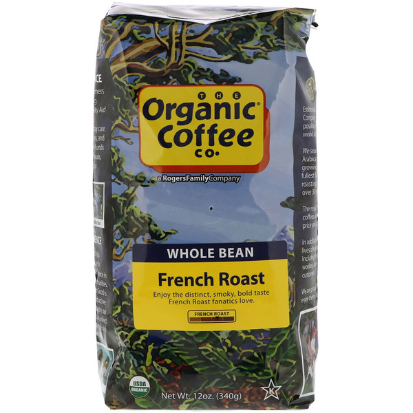 Organic Coffee Co., French Roast, Whole Bean Coffee, 12 oz (340 g) iHerb