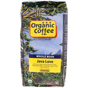 Отзывы о Органик Коффее Ко, Java Love, Whole Bean Coffee, Regular Roast, 12 oz (340 g)
